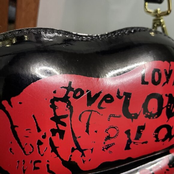 Steve Madden 3D Lips Shape Black PVC Convertible Crossbody Shoulder Bag Clutch - Picture 7 of 8